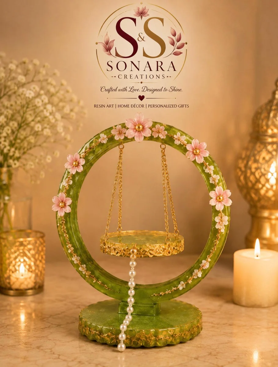 Green decorative resin swing
